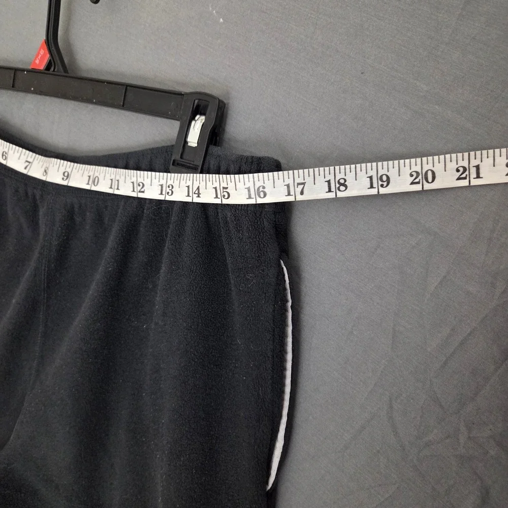 Vintage Nike Fleece Pants Mens Medium Black Spell Out Y2K Sweatpants Ankle Zip